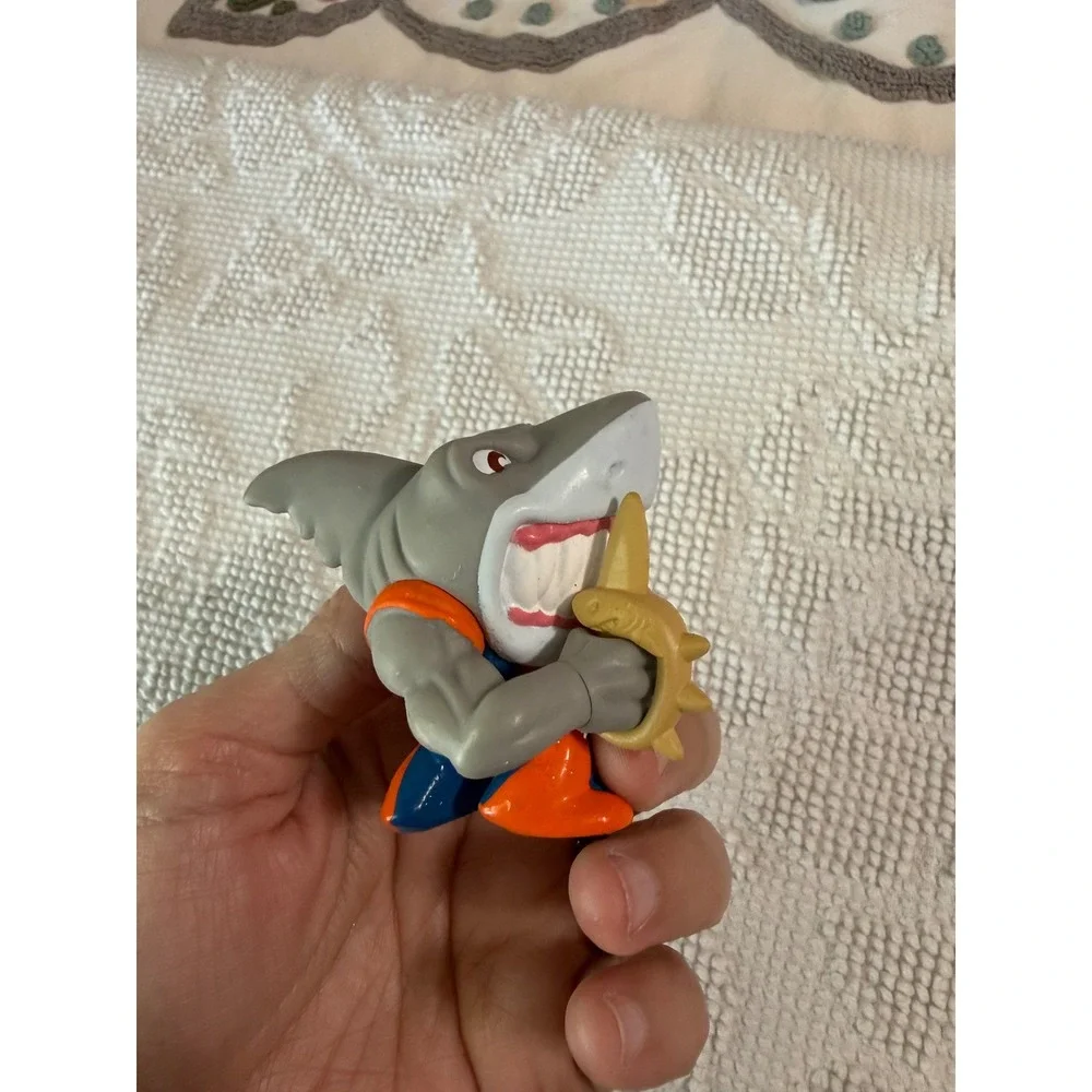 Vintage Street Sharks Jab Action Figure Mini Toy Gray Blue Orange 90s Retro
